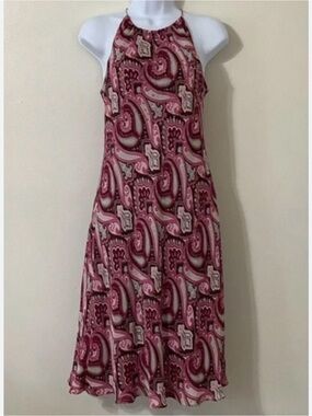 Vintage Yves Cosette Depeche Mode paisley cut out halter dress